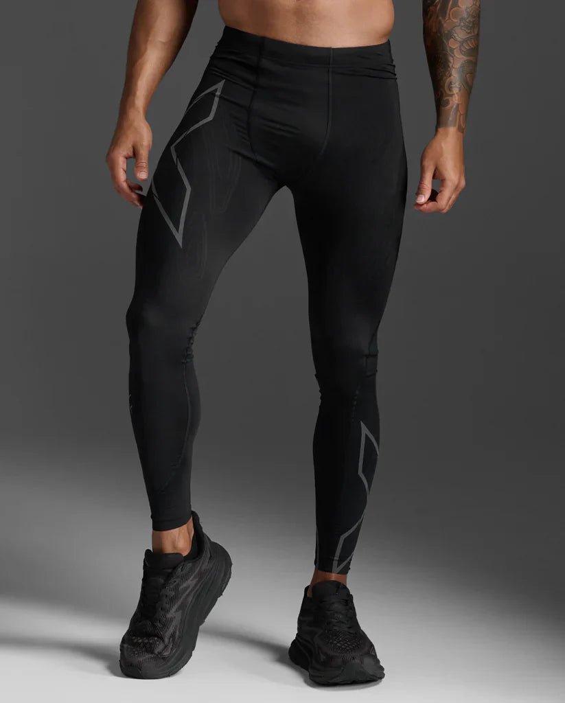 2XU MA5305B Light Speed Men's Compression Tights (Black/Black Reflective) | Cycling Gears Hub - Cycling Gears Hub