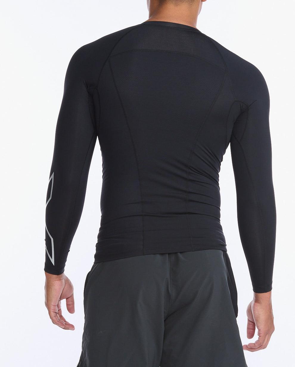 2XU MA6398A Core Long Sleeve Men's Compression Top (Black/Silver) | Cycling Gears Hub - Cycling Gears Hub