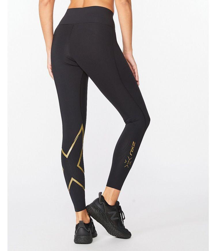 2XU WA5367B MCS X Train Mid Rise Women'sTights (Black/Gold) | Cycling Gears Hub