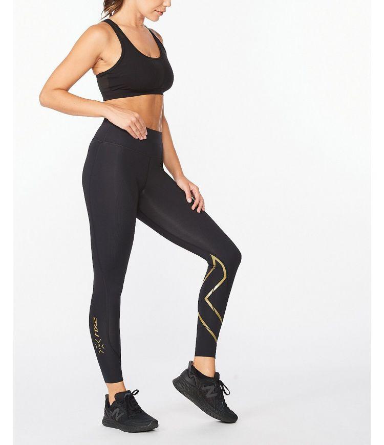 2XU WA5367B MCS X Train Mid Rise Women'sTights (Black/Gold) | Cycling Gears Hub