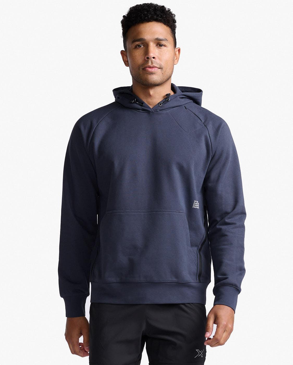 2XU MR6699A Motion Men's Cycling Hoodie (India Ink/White) | Cycling Gears Hub