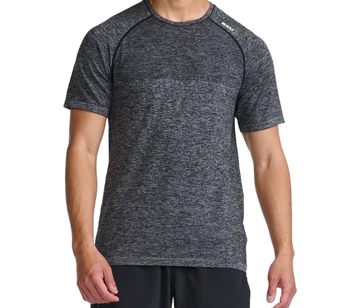 2XU MR7226A Motion Tech Tee Men's Running T-Shirt (Grey Marie) | Cycling Gears Hub