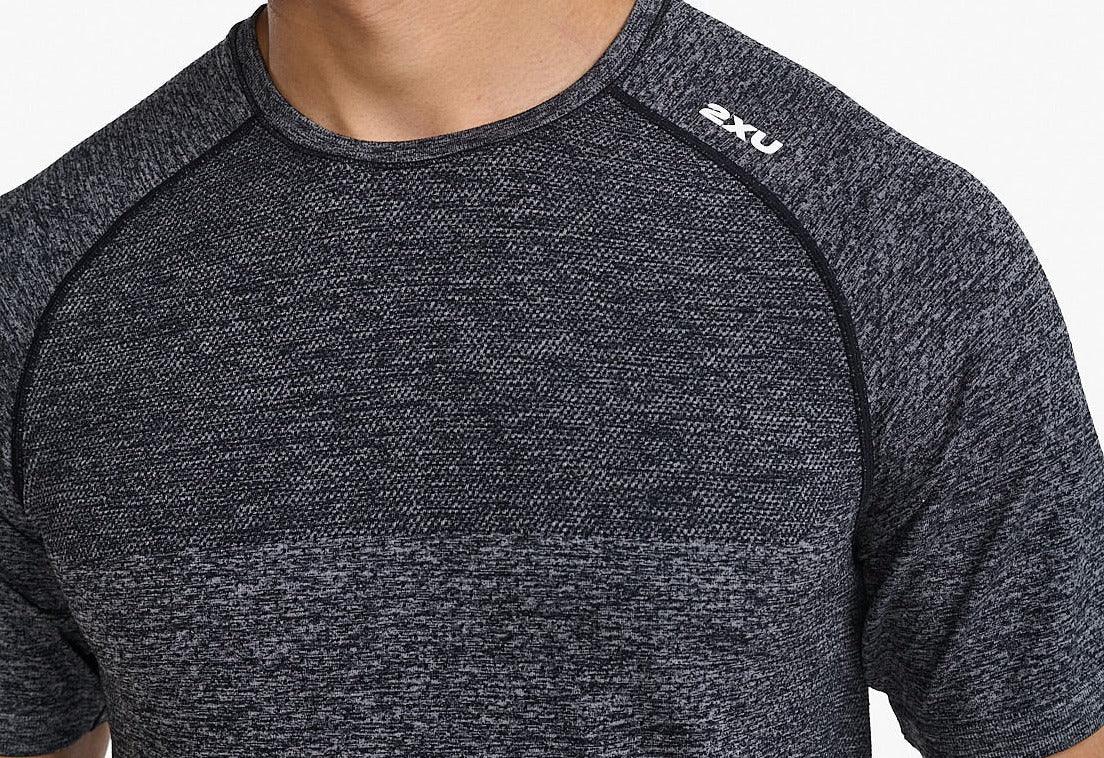 2XU MR7226A Motion Tech Tee Men's Running T-Shirt (Grey Marie) | Cycling Gears Hub