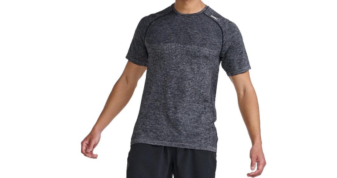 2XU MR7226A Motion Tech Tee Men's Running T-Shirt (Grey Marie) | Cycling Gears Hub