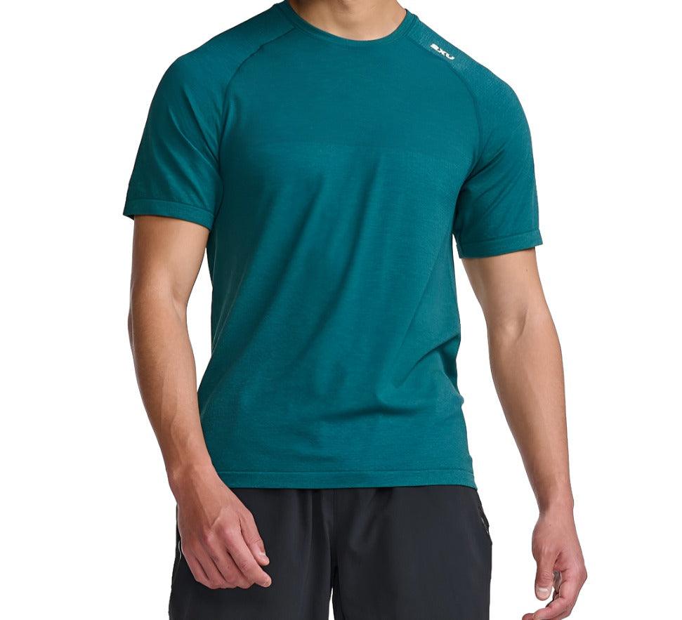 2XU Motion Tech Tee Men's Running T-Shirt (Raft/Pine) | Cycling Gears Hub