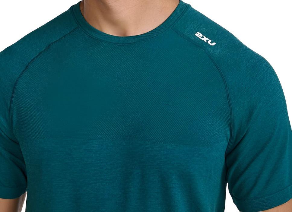 2XU Motion Tech Tee Men's Running T-Shirt (Raft/Pine) | Cycling Gears Hub