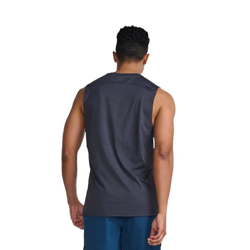 2XU MR7187A Motion Tank India Men's Running T-Shirt (Ink/Black) | Cycling Gears Hub - Cycling Gears Hub