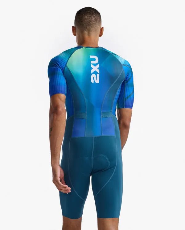 2XU MT6426D Aero Sleeved Men's Triathlon Suit (Spring Green/Majol) | Cycling Gears Hub - Cycling Gears Hub