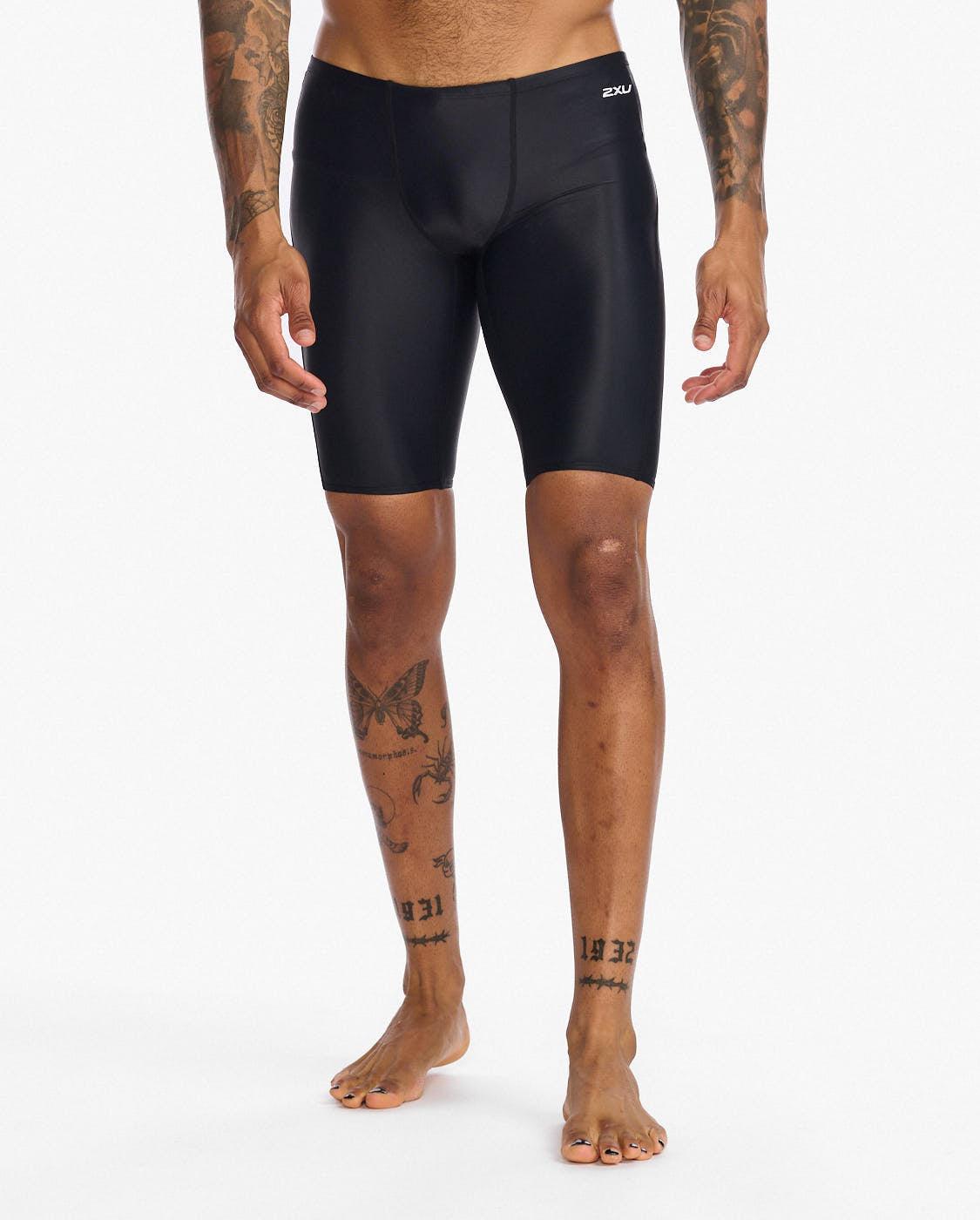 2XU MS6643B Propel Men's Swimming Shorts (Black/White) | Cycling Gears Hub