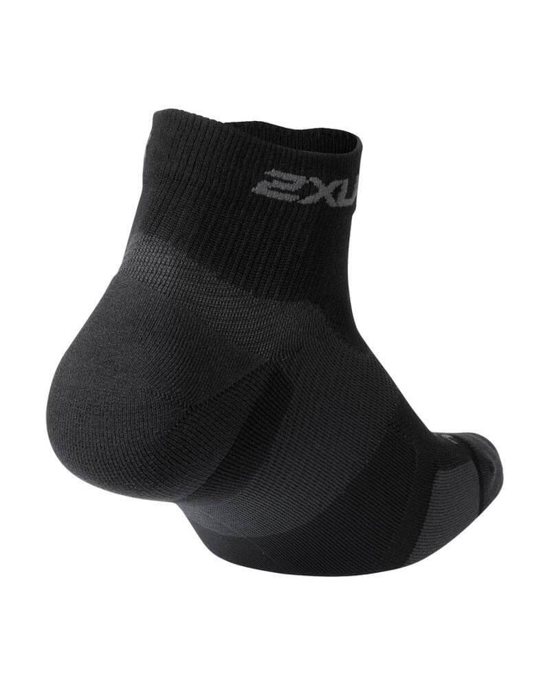 2XU UA5047E Vectr Light Cushion Compression 1/4 Crew Unisex Compression Socks (Black/Titanium) | Cycling Gears Hub