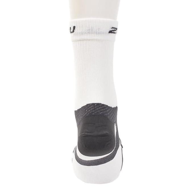 2XU UA5051E Vectr Ultralight Crew Unisex Running Socks (White/Grey) | Cycling Gears Hub