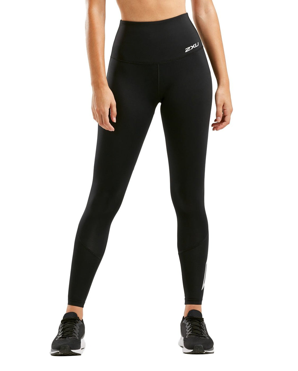 2XU WA5380B Hi - Rise Women's Compression Tights (Black/Silver) | Cycling Gears Hub - Cycling Gears Hub
