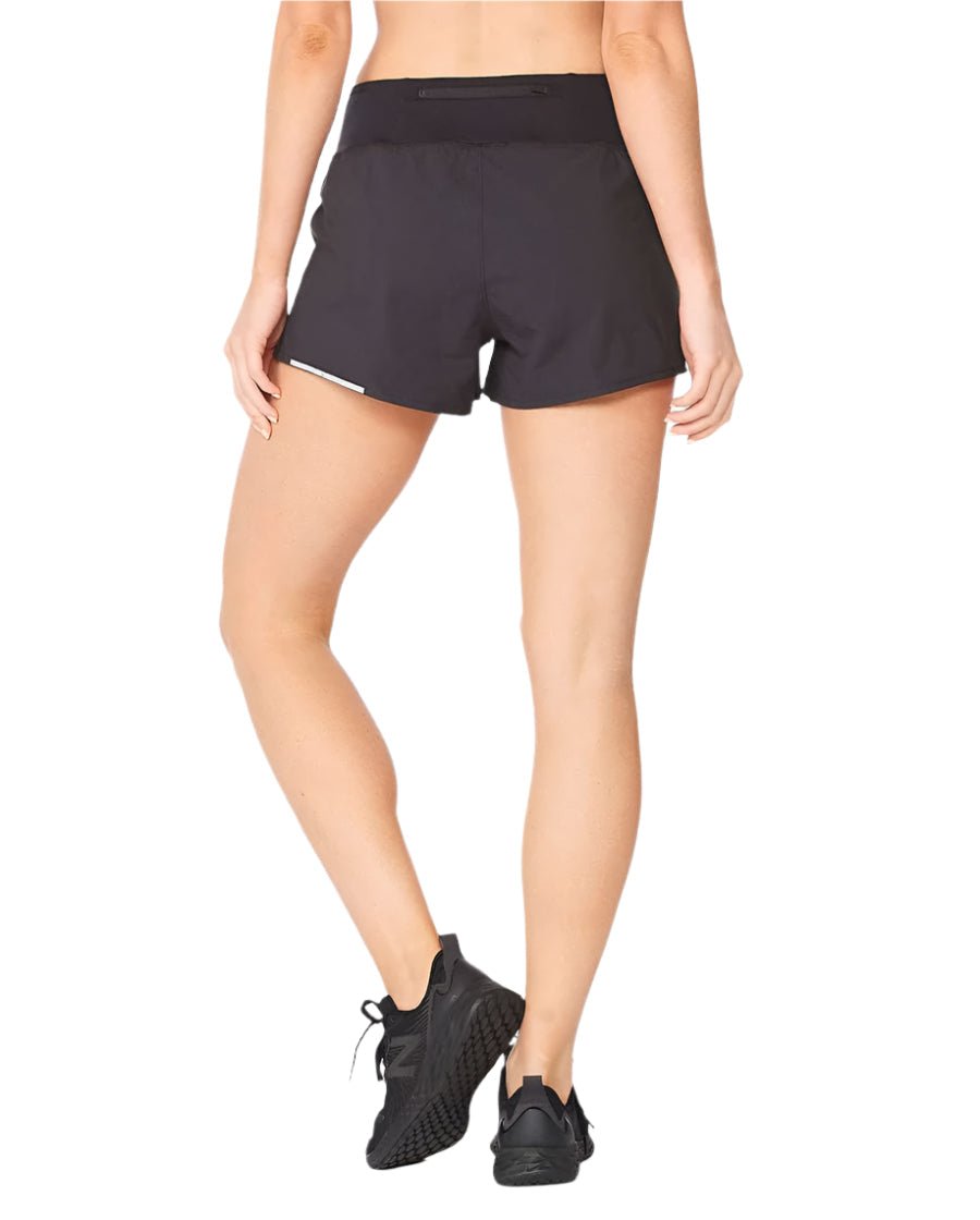 2XU WR6533B Aero 2 in 1 3 Inch Women's Running Shorts (Black/Silver Reflective) | Cycling Gears Hub - Cycling Gears Hub