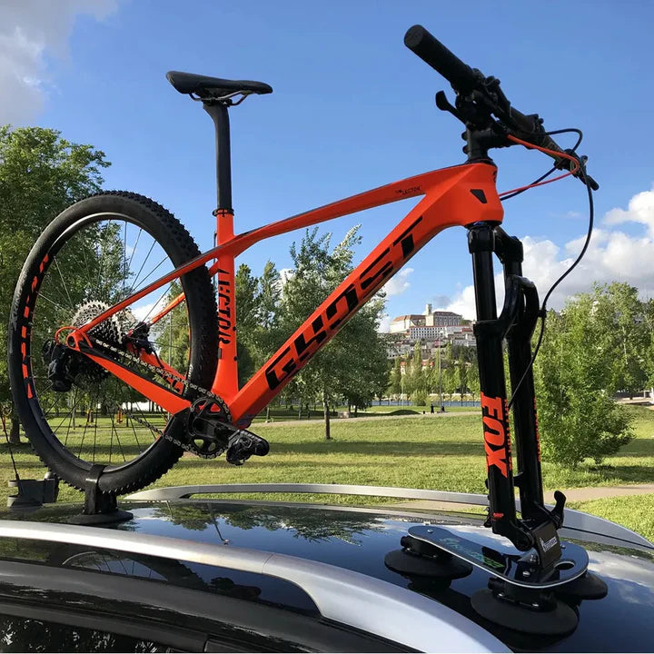 TREEFROG Pro 1 Bike Rack (9QR–12x100mm)Roof-Mounted Fork Carrier with Secure Suction Mount System