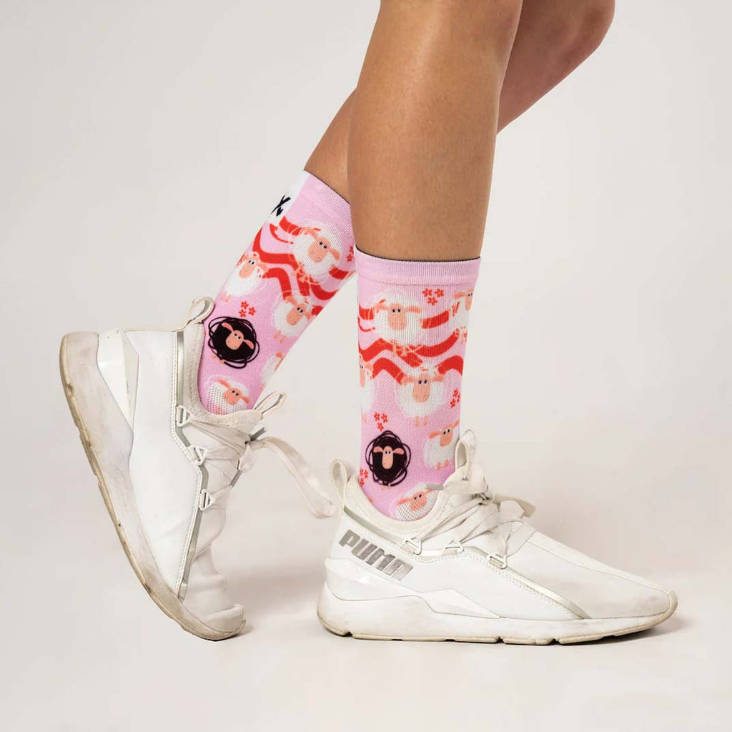 SOX Pink Sheep Casual Crew Socks – Playful Lifestyle Crew | Breathable Everyday Comfort