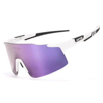KAPVOE X27 Rimless Sports Cycling Glasses – Purple/White