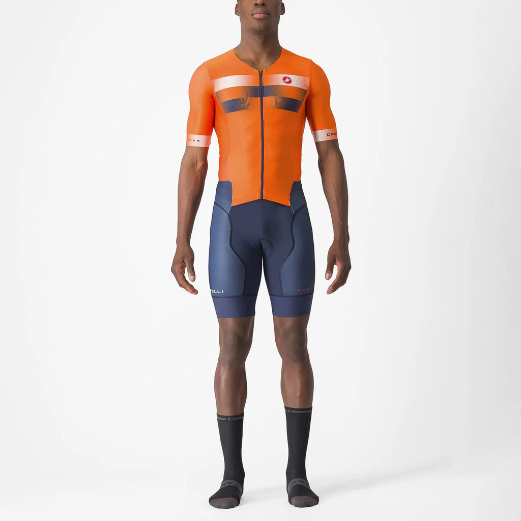 Castelli Free Sanremo 2 Aero Tri Race Suit – Brilliant Orange / Belgian Blue | Cycling Gears Hub