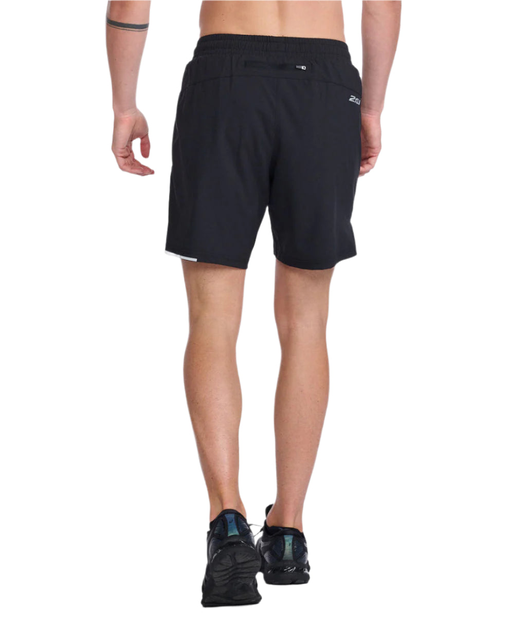 2XU MR6904B Aero 7 Inch Men's Running Shorts (Black/Silver Reflective) | Cycling Gears Hub