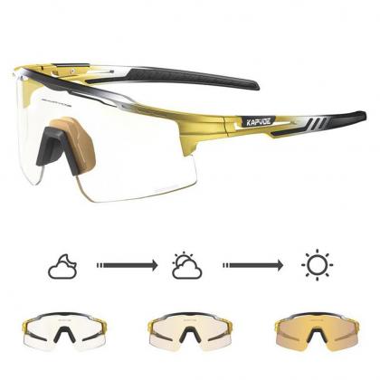 KAPVOE X75 Colour PhotoChromic Cycling Sunglasses – Gold