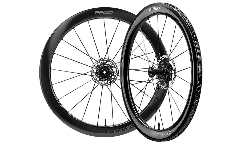FFWD Raw 55 Carbon Tubeless Ready Disc Brake Wheelset (Creamic speed hub)- Shimano Color -Glossy Black| Cycling Gears Hub