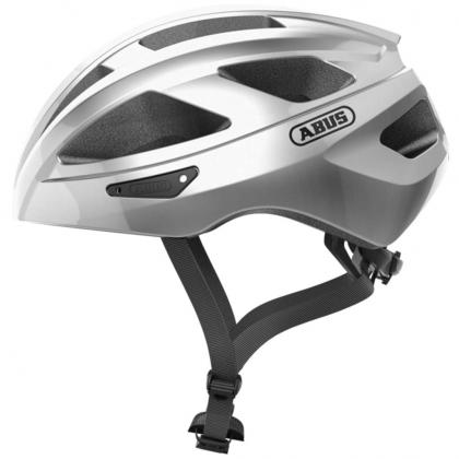 ABUS Macator Helmet – Gleam Silver | Lightweight Road Cycling Helmet