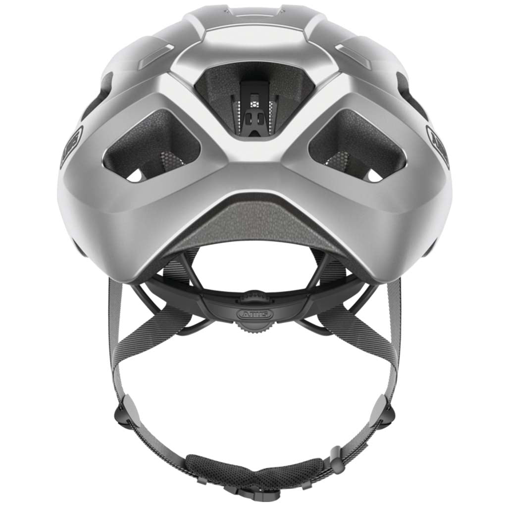 ABUS Macator Helmet – Gleam Silver | Lightweight Road Cycling Helmet