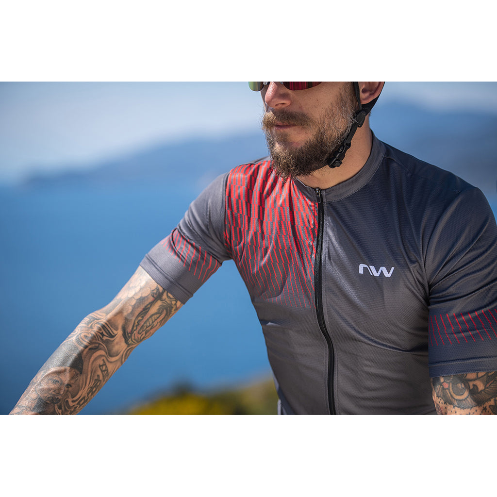 Northwave Origin Mens Cycling Jersey Color-Grey/Red| Cycling Gears Hub