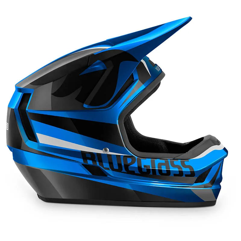 Bluegrass Legit MTB Cycling Helmet (Blue Metallic/Black Glossy) | Cycling Gears Hub