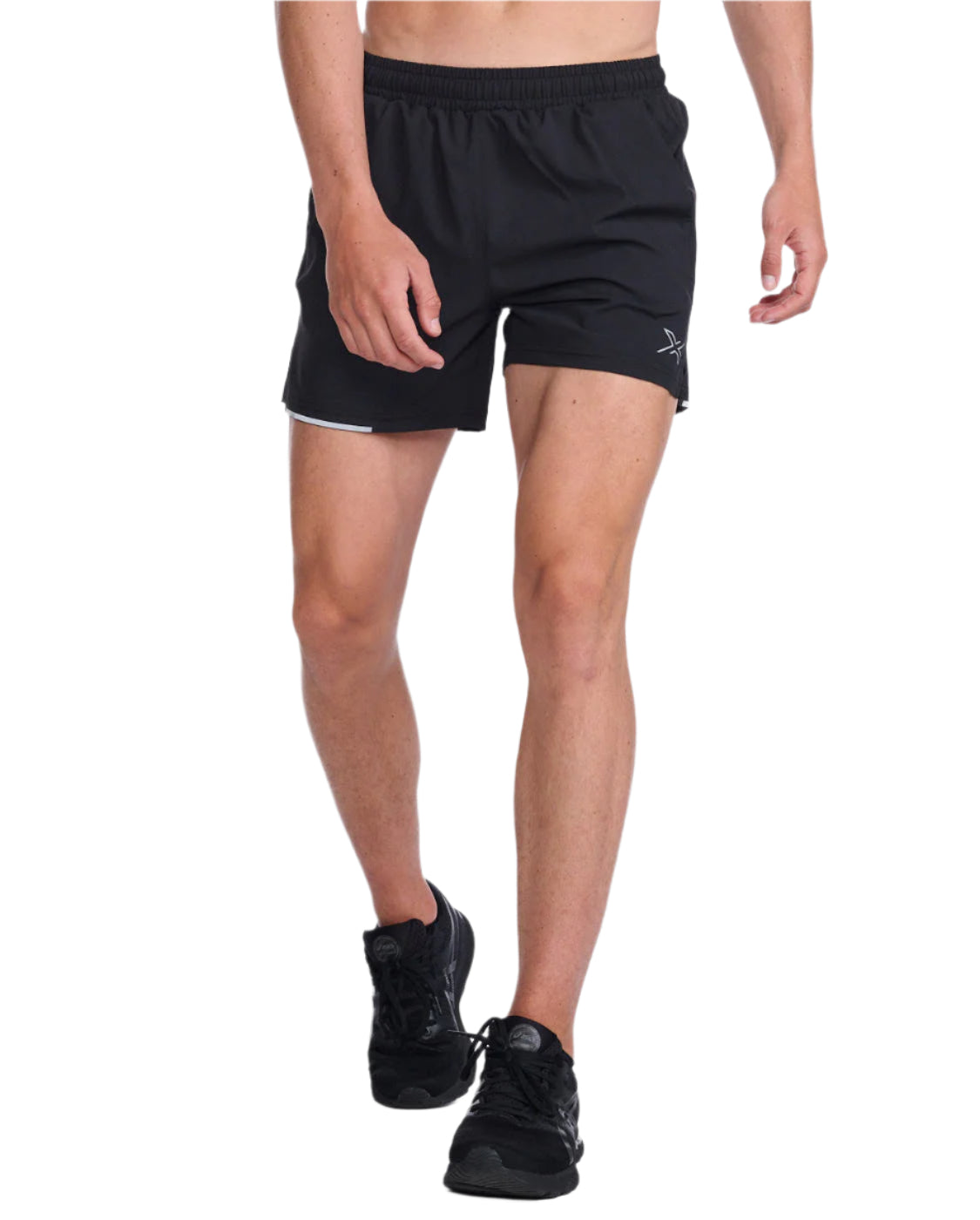 2XU MR6903B Aero 5 Inch Men's Running Shorts (Black/Silver Reflective) | Cycling Gears Hub