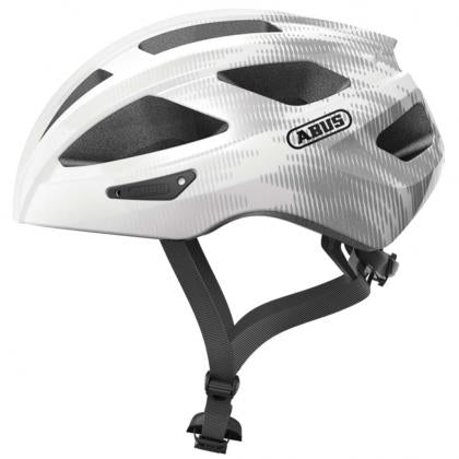 Abus Macator Road Cycling Helmet With Whiteand Silver Color | Cycling Gears Hub