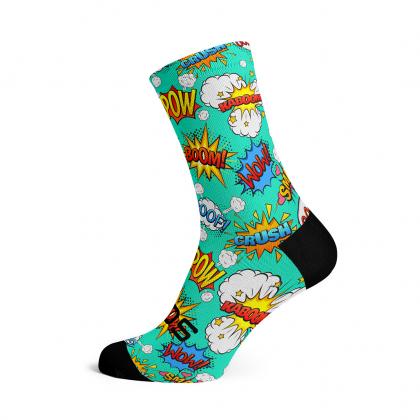 SOX Comic Cycling Crew Socks – Performance Cycling Crew | Breathable Comfort & Bold Design