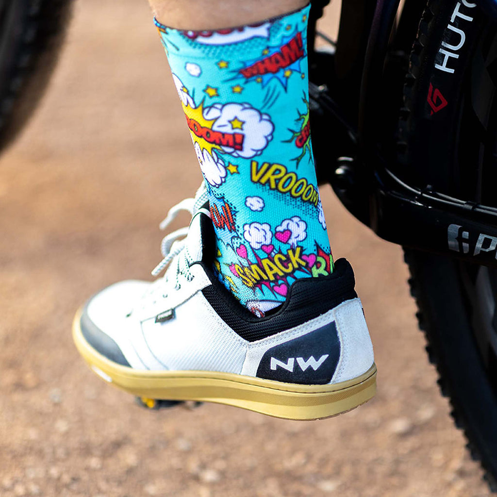 SOX Comic Cycling Crew Socks – Performance Cycling Crew | Breathable Comfort & Bold Design