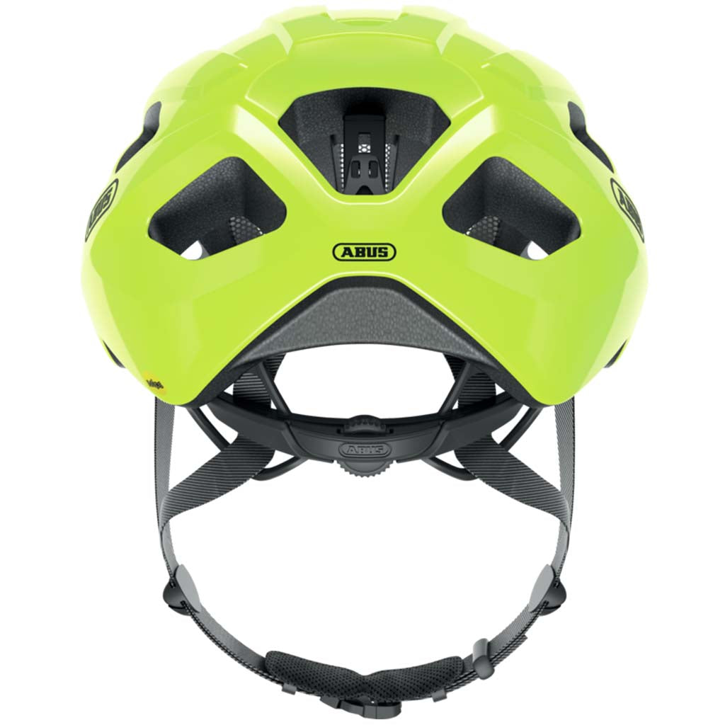 ABUS Macator MIPS Helmet – Signal Yellow | Lightweight Road Cycling Helmet with MIPS Protection