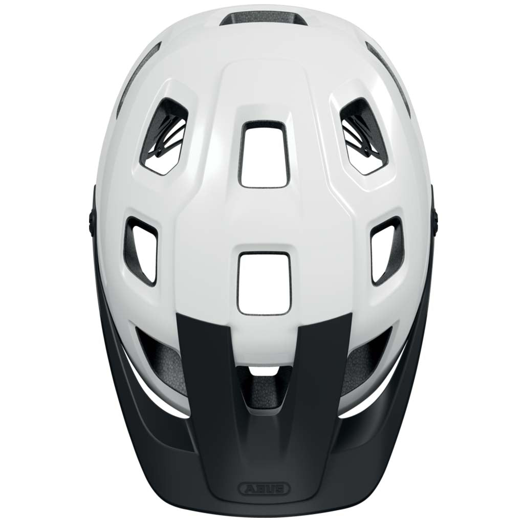Abus Motrip MTB Cycling Helmet With Shiny and White Color | Cycling Gears Hub
