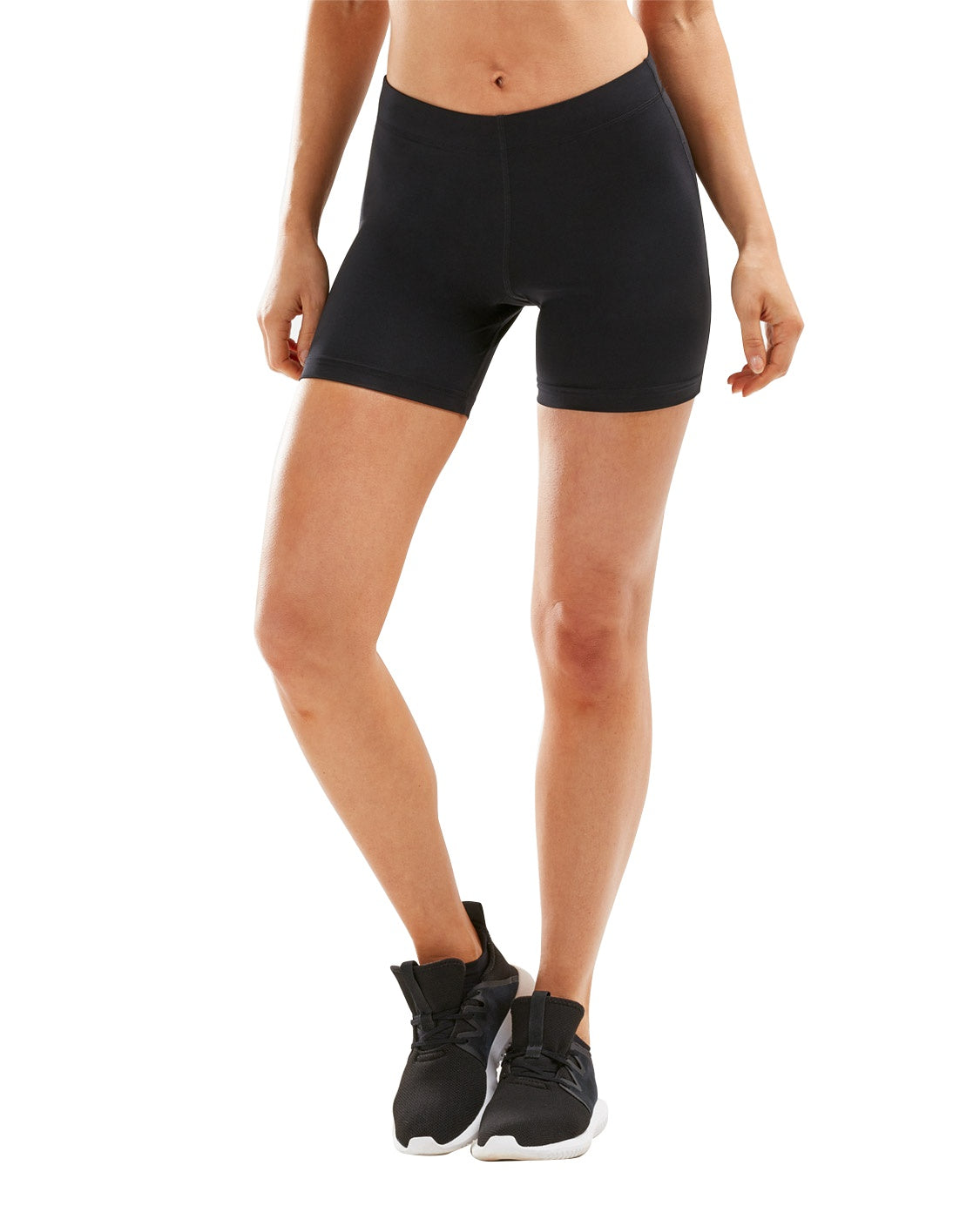 2XU WA5864B Aspire Comp 4 Inch Women's Compression Shorts (Black/Silver) | Cycling Gears Hub
