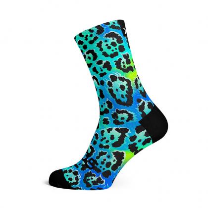 SOX EL.Leopard Blu Casual Crew Socks – Bold Everyday Crew | Breathable Comfort & Stylish Animal Print
