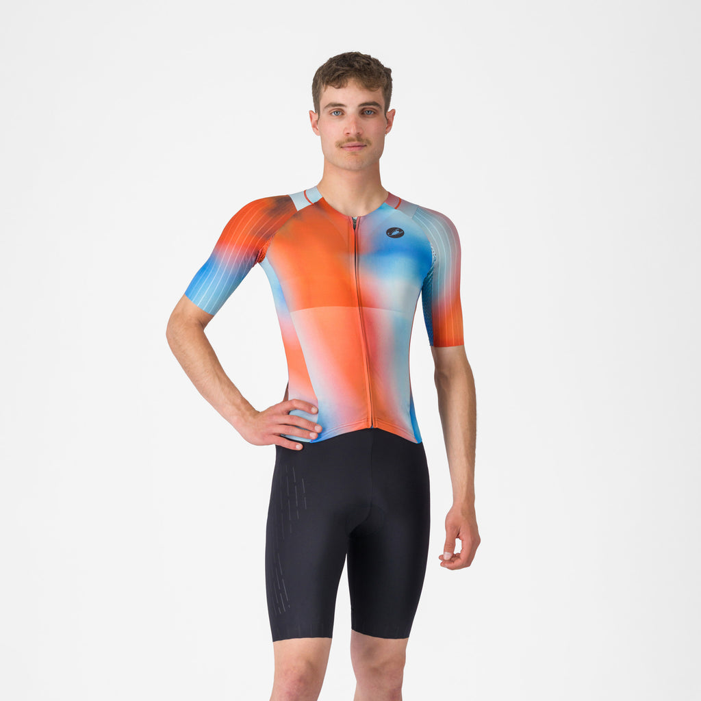 Castelli Free Sanremo 3 Suit Short Sleeve Paprika Sky | Cycling Gears Hub