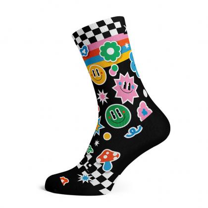SOX Sticker Casual Crew Socks – Lightweight Everyday Crew | Breathable Comfort Fit