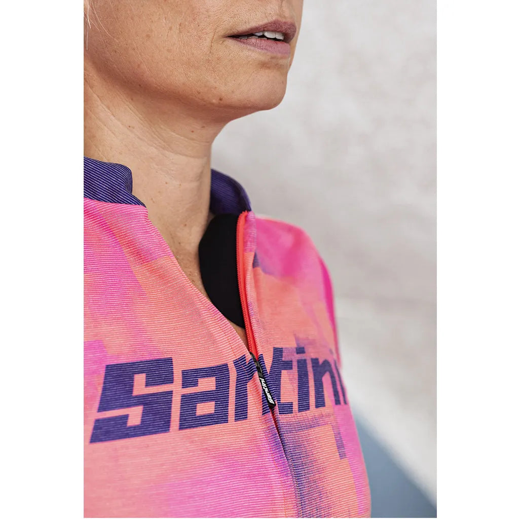 Santini Forza Women's Cycling Jersey (Atomic Orange) | Cycling Gears Hub