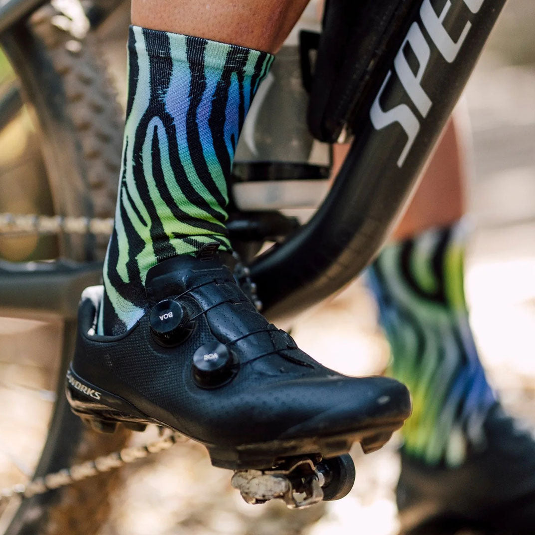 SOX EL.Zebra Green Casual Crew Socks – Bold Everyday Crew | Breathable Comfort & Eye-Catching Design