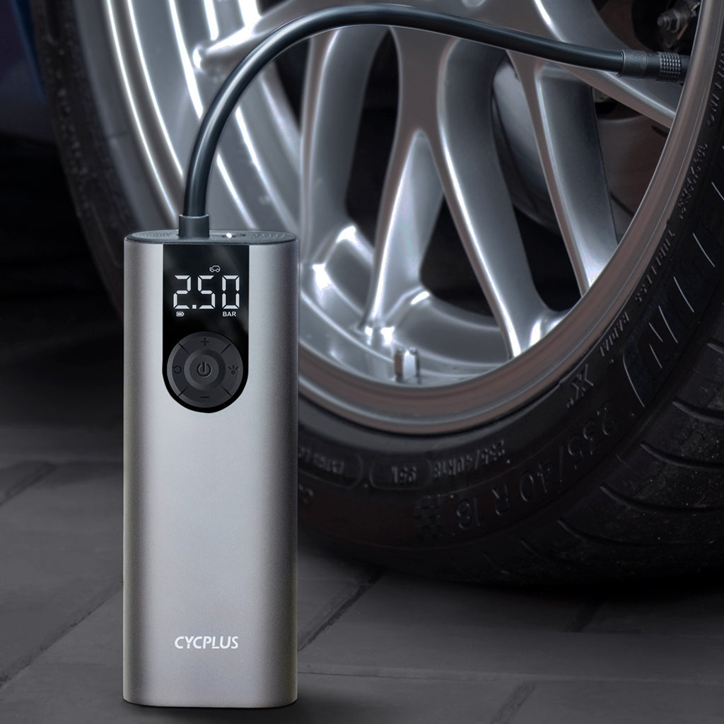 Cycplus A8 Electric Air Pump Silver Color | Cycling Gears Hub