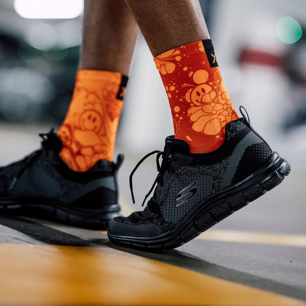SOX Neon Slide Orange Casual Crew Socks – Vibrant Everyday Crew | Breathable Comfort & Bold Style