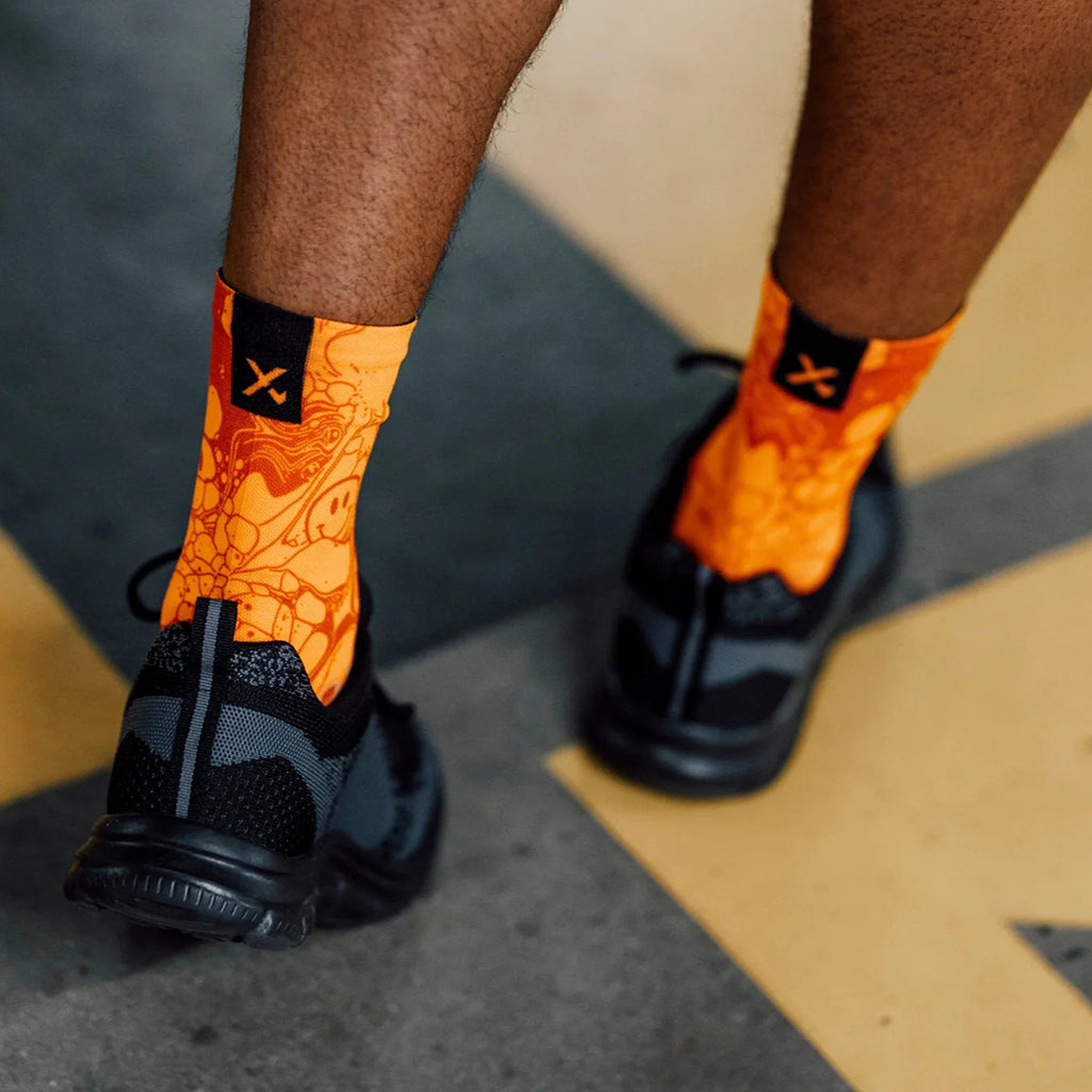 SOX Neon Slide Orange Casual Crew Socks – Vibrant Everyday Crew | Breathable Comfort & Bold Style