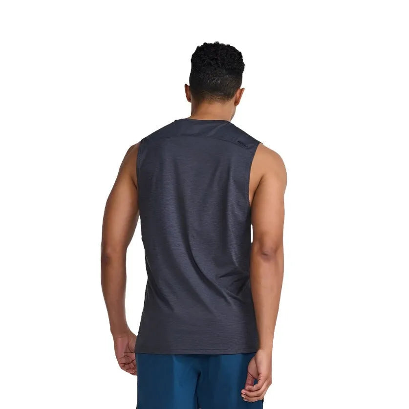 2XU MR7187A Motion Tank India Men's Running T-Shirt (Ink/Black) | Cycling Gears Hub