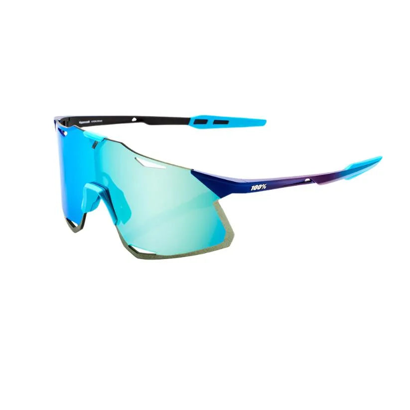 100% Hypercraft Sport Sunglasses – Blue Topaz Lens & Matte Metallic 'Into the Fade' Frame (Featherlight Pro Optics)