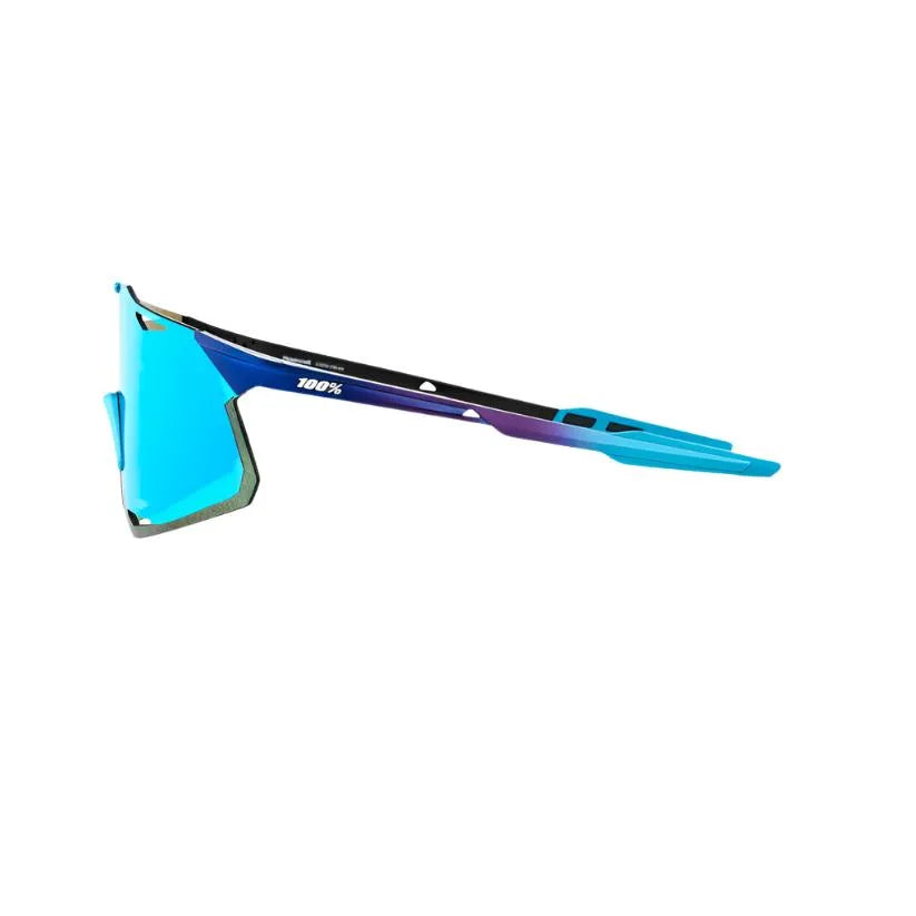 100% Hypercraft Sport Sunglasses – Blue Topaz Lens & Matte Metallic 'Into the Fade' Frame (Featherlight Pro Optics)