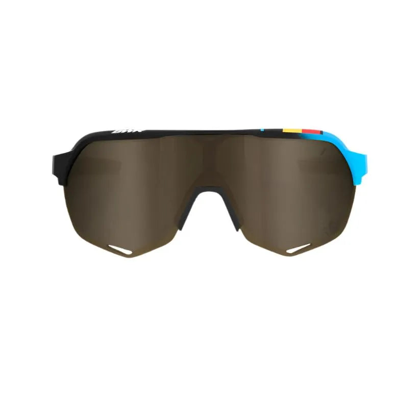 100% S2 Sport Sunglasses – Soft Gold Lens & BWR Black Frame (Luxury Look, Pro-Level Optics)