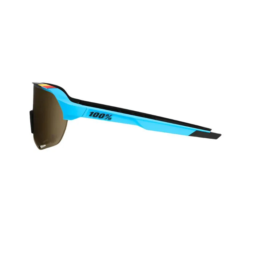 100% S2 Sport Sunglasses – Soft Gold Lens & BWR Black Frame (Luxury Look, Pro-Level Optics)