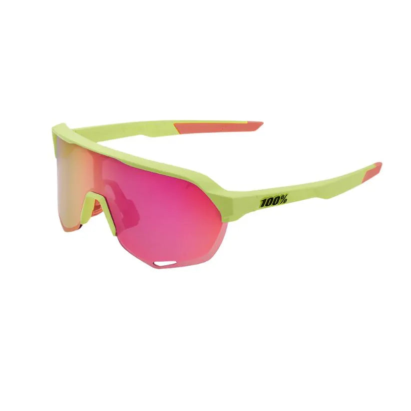 100% S2 Sport Sunglasses (Purple Multilayer/Matte Washed Out Neon Yellow) | Cycling Gears Hub