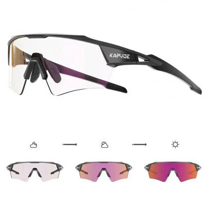 KAPVOE Dreamchaser Wings Photochromic Cycling Sunglasses – Red/Black